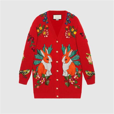 gucci bunny cardigan|gucci cardigan for women.